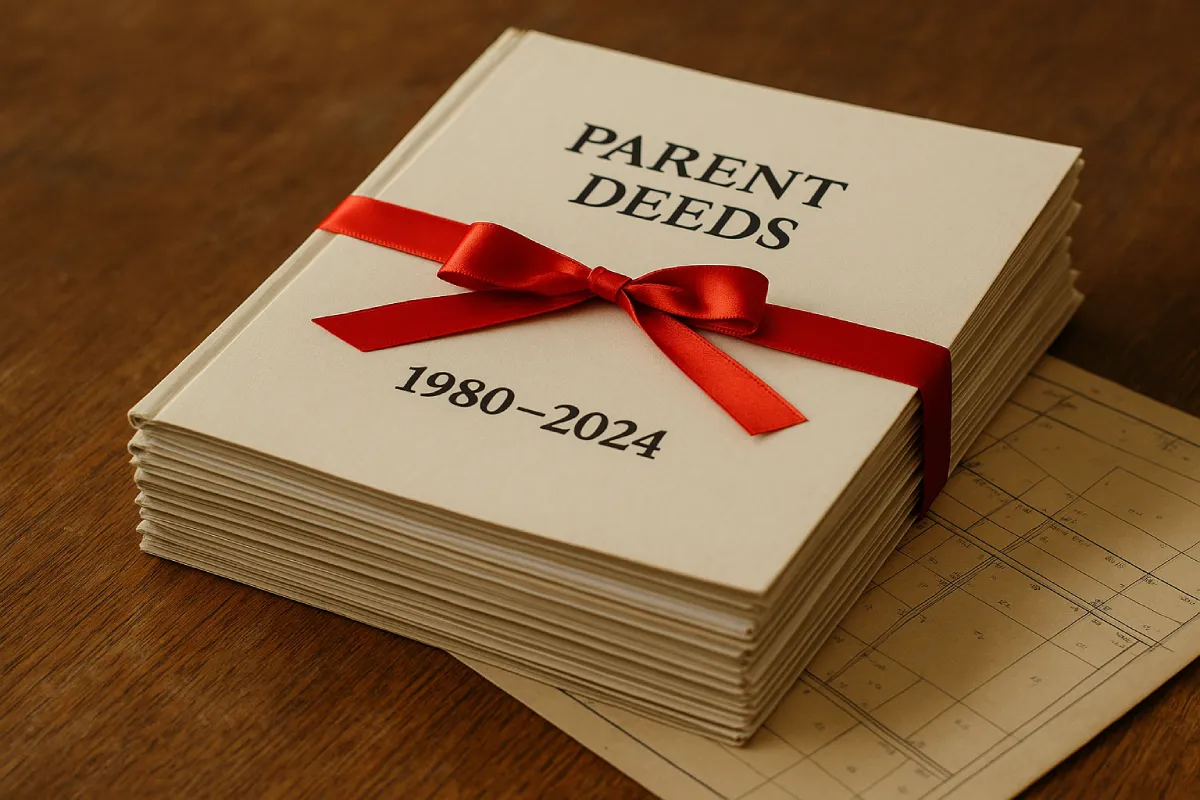 Stack of parent deeds for Bangalore property verification
