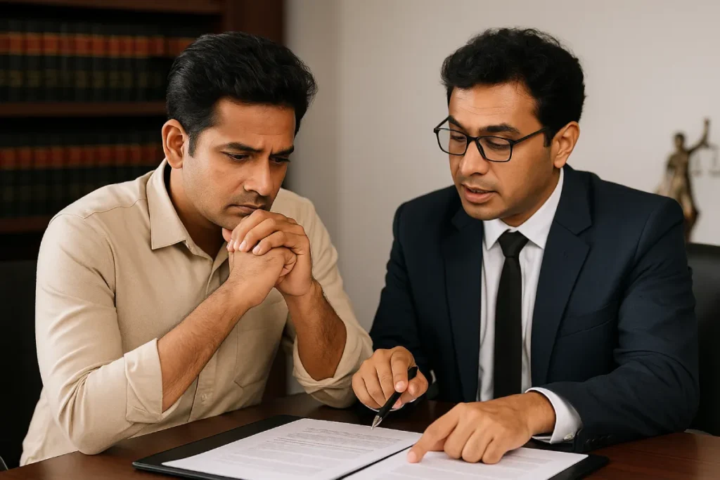  Indian lawyer advising a client on when to apply for anticipatory bail in criminal cases.