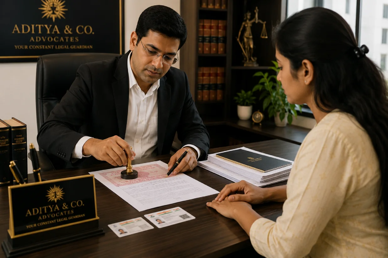 Name change affidavit preparation with Indian advocate in Bangalore